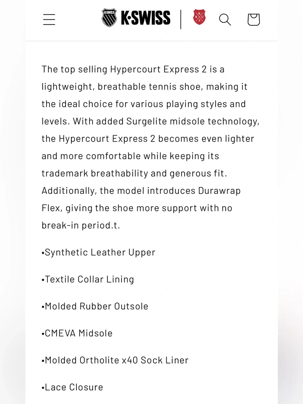 K-SWISS Hypercourt express 2